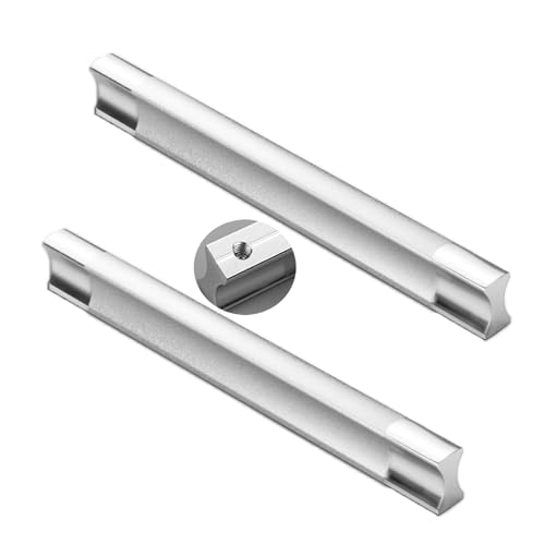 Schrankgriffe 2er-Pack Schrankgriffe aus Aluminiumlegierung, silberner Griff, moderne Schrankgriffe, Schubladenknöpfe, Küchentürhebel for Badezimmer, Schrank, Kleiderschrank, Hardware(96mm) von KLNCXC
