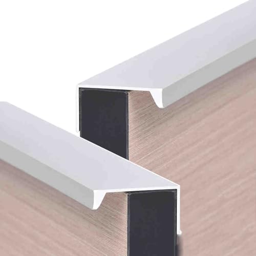 Schrankgriffe 2er-Pack Schrankgriffe aus Aluminiumlegierung, verdeckter Griff, aluminiumfarben, Schrankgriffe, Schubladenknöpfe, silberne Küchentürhebel for Badezimmer, Schrank, Kleiderschrank(400mm) von KLNCXC