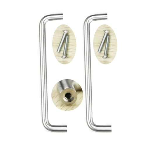Schrankgriffe 2er-Pack Schrankgriffe aus Edelstahl, gebürsteter Griff, Schrankgriffe, Schubladenknöpfe, Küchentürhebel for Badezimmer, Schrank, Kleiderschrank, runde Stange mit 8 mm Durchmesser(64mm) von KLNCXC