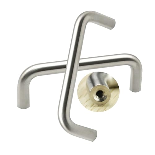 Schrankgriffe 2er-Pack Schrankgriffe aus gebürstetem Edelstahl 304, Schrankgriffe, Schubladenknöpfe, Küchentürhebel for Badezimmer, Schrank, Kleiderschrank, Rundstange mit 10 mm Durchmesser(64mm) von KLNCXC