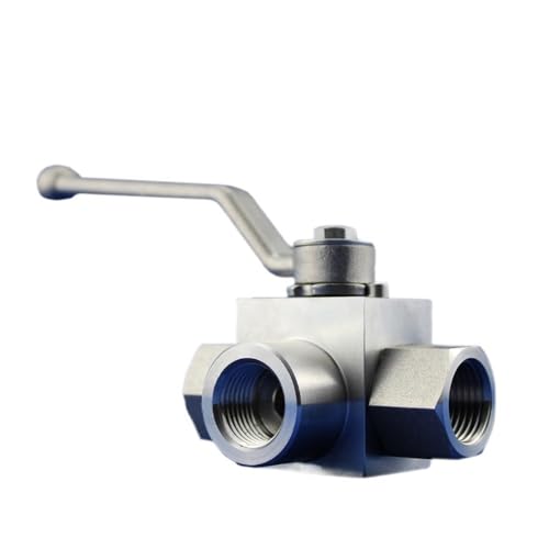 Schwimmerventile 1/4" 3/8" 1/2" 3/4" 1" Hochdruck-3-Wege-Edelstahl-Kugelhahn L-Typ Hochdruck-Hydraulik-Kugelhahn(3/4") von KLNCXC