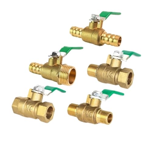 Schwimmerventile 1/8" 1/4" 3/8" 1/2" Innen-/Außengewinde Messingventil Messing kleines Kugelventil Verbindungsstück Kupferrohrverschraubung Kupplungsadapter(DN8) von KLNCXC