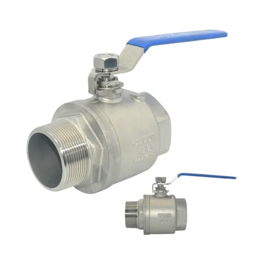 Schwimmerventile 304 Edelstahl Zweiteiliger Kugelhahn 1/4 3/8 1/2 "3/4" 1 "2" BSP Innen- und Außengewinde Wasser Gas Öl Schalter Fitting Adapter(1-1/4") von KLNCXC