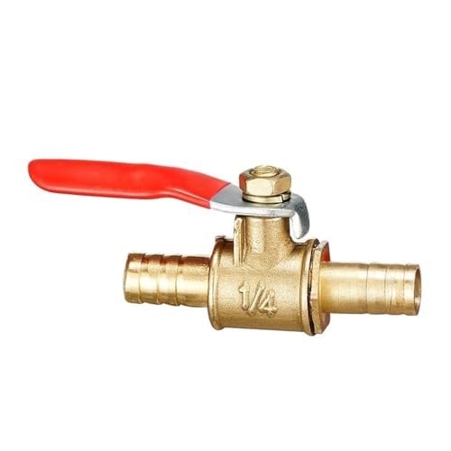 Schwimmerventile 6mm-19mm 6-8 8-10 roter Griff kleines Ventil Schlauchtülle Inline Messing Wasser Öl Luft Gas Kraftstoffleitung Absperrkugelhahn Rohrverschraubungen(10mm to 12mm) von KLNCXC