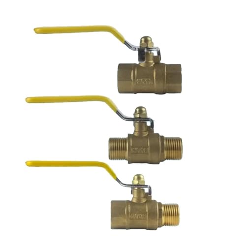 Schwimmerventile Messing-Kugelhahn, klein, 1/2 Zoll Innen-/Außengewinde, Messing-Ventilanschluss, Kupferrohrverschraubung, Kupplungsadapter for Wasser, Öl, Luft(1I2 Female and Male) von KLNCXC