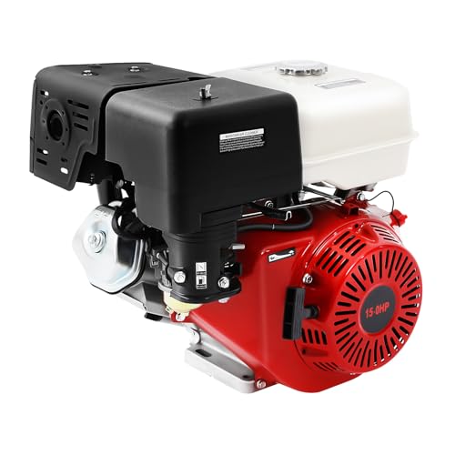 15PS 9.7KW Benzinmotor, 420CC Pull Start Antriebsmotor 6.5L Kapazität Schwerlastmotor, 3600 U/min Geringer Kraftstoffverbrauch Standmotor, Robuster 4-Takt- Motor(Rot) von KLOOLIVE