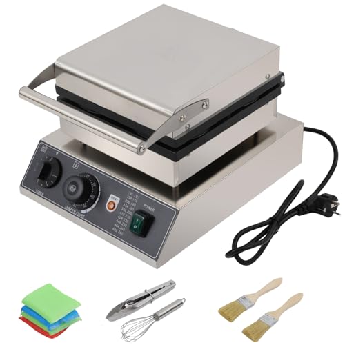 1750W Waffeleisen für klassische Runde, Bereitet 115x8 mm 4 Waffeln, Antihaftbeschichtete Platten, 50–300 °C Temperaturstufen, Kontrollleuchten, mit Klemme, Schneebesen und Ölpinsel für Teehäusern 1750W Waffeleisen für klassische Runde, Bereitet 115x8 mm 4 Waffeln, Antihaftbeschichtete Platten, 50–300 °C Temperaturstufen, Kontrollleuchten, mit Klemme, Schneebesen und Ölpinsel für Teehäusern von KLOOLIVE