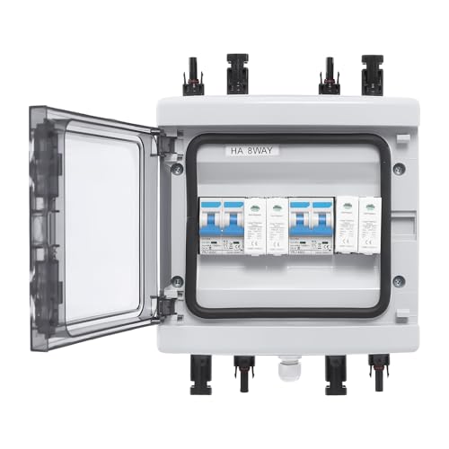 25A PV-Combiner-Box 2-String Solar-Combiner-Box 2 in 2 out Solar PV Anschlusskasten IP65 Wasserdichtem Kunststoff- Verteilerkasten Wandbefestigung Solar Photovoltaik Combiner Box von KLOOLIVE
