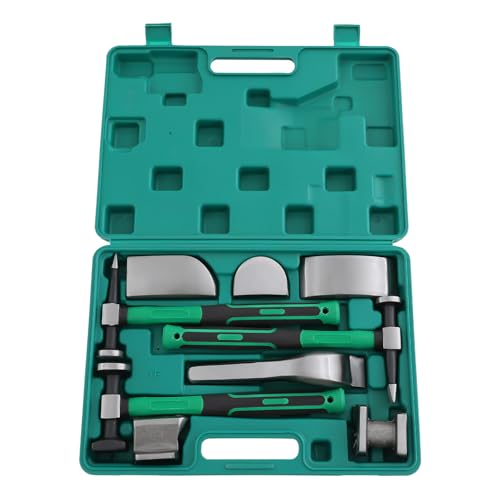 9 Teiliges Karosserie Reparatur Set Karosseriehammer Reparaturset Ausbeulwerkzeug Karosserie Werkzeug Set Professionelles Hammer-Set mit Werkzeugkasten für Motorrädern Kühlschränken Waschmaschinen von KLOOLIVE