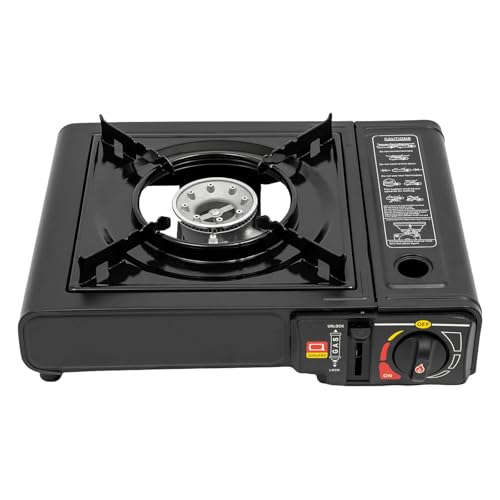 Gaskocher 2500W 1-flammig Campingkocher Outdoor-Gaskartuschenkocher Tragbare Camping Gas Kocher Stove Gas-Kochplatte mit Tragekoffer, Piezozündung und Auffangschale Gaskocher 2500W 1-flammig Campingkocher Outdoor-Gaskartuschenkocher Tragbare Camping Gas Kocher Stove Gas-Kochplatte mit Tragekoffer, Piezozündung und Auffangschale von KLOOLIVE
