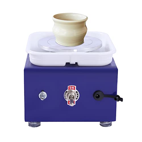 KLOOLIVE Elektrische Töpferscheibe Töpferset Drehscheibe 2000 U/min Einstellbare Mini Keramikscheibe mit Abnehmbarem Becken für DIY Töpferanfänger Töpferstudio von KLOOLIVE