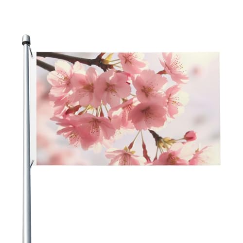 Kirschblüte Flagge 3x5 Ft Flagge Outdoor Banner Urlaub Garten Flagge Willkommen Garten Banner Haus Garten Hof Rasen Dekor Fahnen, Innen/Außen Doppelseitige Druck Flagge von KLOPH
