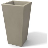Kloris - Moderner Blumentopf rechteckig aus Harz mod. Egizio Liscio h 65 taupe von KLORIS