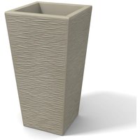 Kloris - Moderner Blumentopf rechteckig aus Harz mod. Egizio Rustico h 65 taupe von KLORIS