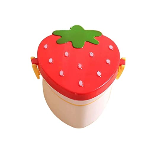 Erdbeer Doppelschicht Getrennte Bento Box Tragbare Mikrowellen Brotdose Für Büroangestellte Kinder Erwachsene Lebensmittelboxen Lunchbox Bento Box Behälter Für Mädchen Teenager Kinder von KLOVA