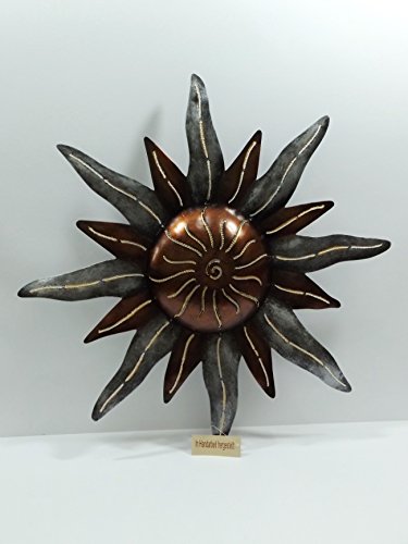 KLP Sonne Metall Wanddeko mit Teelichthalter Wandbild Garten Deko Hänger Wandschmuck von KLP