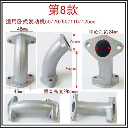18mm 20mm 21mm 22mm 24mm 26mm 28mm Vergaser Rohr Verteiler Fit for 50/70/90/110/125CC 140-160cc Pit Dirt Bike ATV(Type 8) von KLRAEZ
