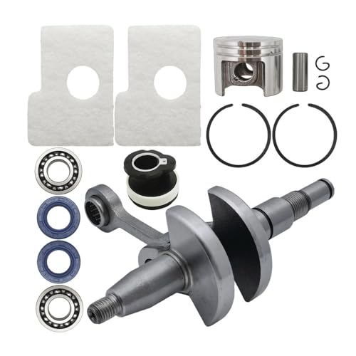 Kurbelwelle 38 mm Kolbenring Kurbellager Öldichtung Verteiler-Luftfiltersatz Passend for MS180 018 MS 180 Kettensäge Ersatzteil von KLRAEZ