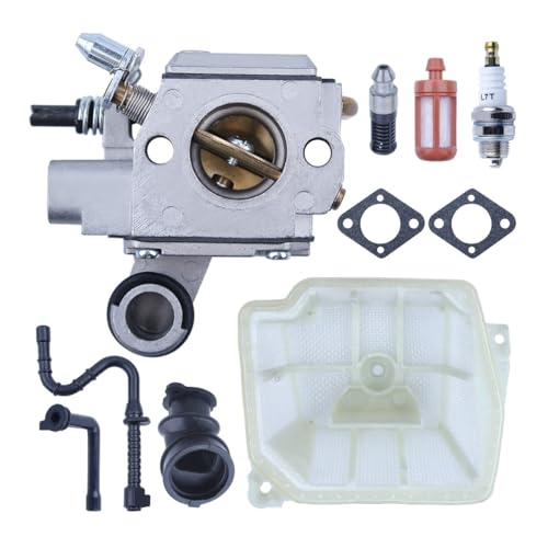 MS361 Vergaser passend for MS340 MS361 Kettensäge Luft Kraftstoff Ölfilter Leitung Verteiler Zündkerze Kit ersetzen 1135 von KLRAEZ
