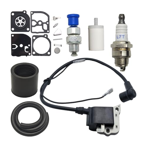 Zündspule Fit for 50 51 55 Kraftstoff Filter Linie Verteiler Reparatur Kit 2-Takt Benzin Kettensäge Zubehör von KLRAEZ