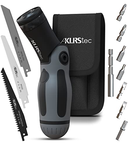 KLRStec Professional Multitool 2 in 1 - Bit-Schraubendreher Set und Hand-Stichsäge in einem 12-teilig von KLRS