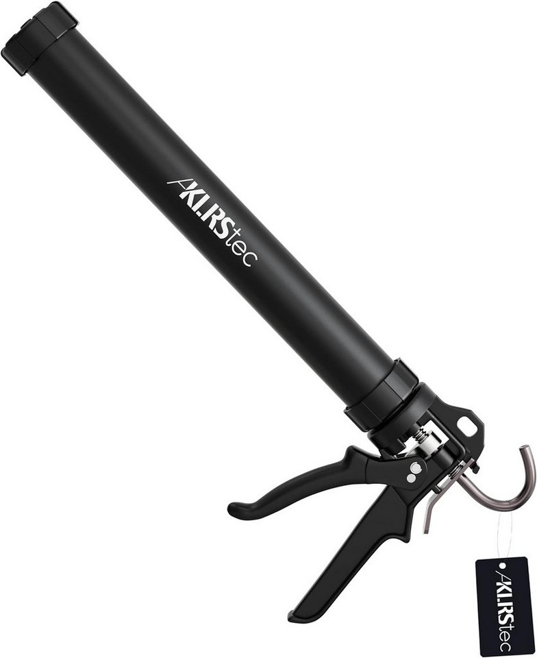 KLRStec Kartuschenpistole XL 600ml aus Metall, (Geschlossene Profi 4K Beutel Kartuschenpistole, für alle gängigen 310-600ml Dicht- und Klebstoffkartuschen), (Silikon, Acryl, Lehm etc) mit Zubehör von KLRStec