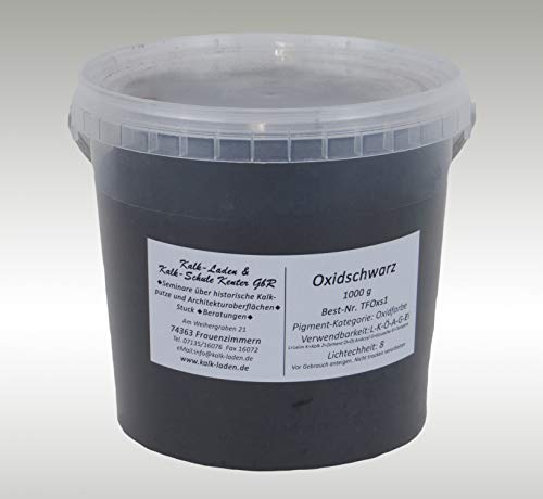 Oxidfarbe Oxidschwarz 1kg im Eimer, Pigment, Trockenfarbe von KLS