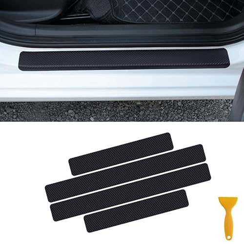 KLSDB 4 Stück Auto Einstiegsleisten Schutz für Renault Megane IV Grandtour, Türschweller Schutzfolie Lackschutzfolie Trittplatten Dekorative Zubehör,A/Black von KLSDB