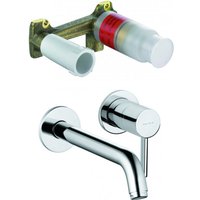 Kludi - bozz Einbauset 2-Loch-Wand-Waschtischmischer, Chrom + Unterputzkörper für 2-Loch-Waschtischmischer (382450576-set) von KLUDI