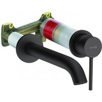 Bozz Kit 2-Loch-Wand-Waschtischmischer Unterputz + Unterputzkörper für 2-Loch-Waschtischmischer, mattschwarz (382453976-C) - Kludi von KLUDI