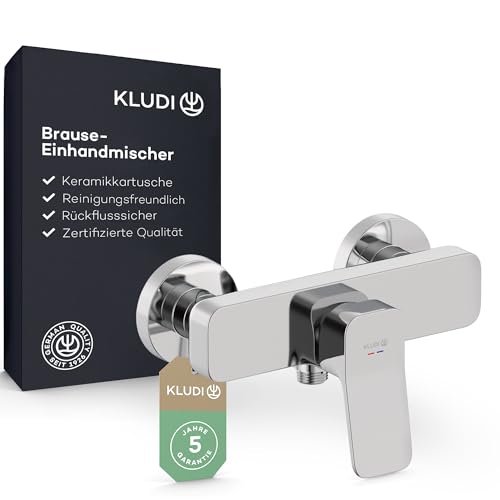 KLUDI-X3 Duscharmatur für 1 Verbraucher, Aufputz zur Wandmontage mit S-Anschlüssen, Brause-Einhandmischer mit hochwertiger Keramikkartusche, Mischbatterie Dusche in Chrom KLUDI-X3 Duscharmatur für 1 Verbraucher, Aufputz zur Wandmontage mit S-Anschlüssen, Brause-Einhandmischer mit hochwertiger Keramikkartusche, Mischbatterie Dusche in Chrom von Kludi