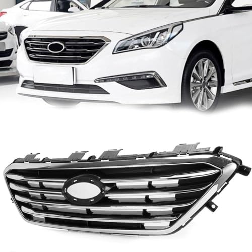 KLUEES Auto Front KüHlergrill,FüR Hyundai Sonata 2015 2016 2017,Auto StoßStangengitter Tuning ZubehöR FrontstoßStange Grilleinsatz Ersatz Schutz von KLUEES