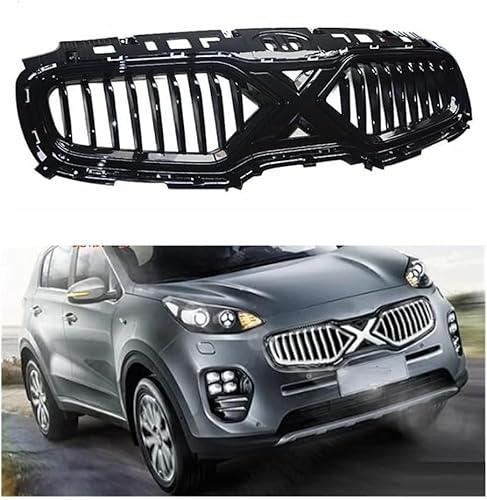 KLUEES Auto Front KüHlergrill,FüR KIA Sportage KX5 2015 2016 2017 2018,Auto StoßStangengitter Tuning ZubehöR FrontstoßStange Grilleinsatz Ersatz Schutz von KLUEES