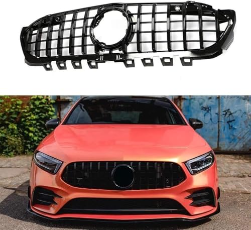 KLUEES Auto Front KüHlergrill,FüR Mercedes Benz A Class W177 A200 A250 A35 AMG 2019-2022,Auto StoßStangengitter Tuning ZubehöR FrontstoßStange Grilleinsatz Ersatz Schutz von KLUEES