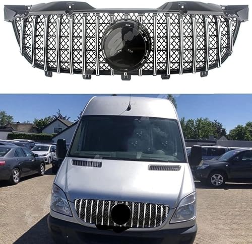 KLUEES Auto Front KüHlergrill,FüR Mercedes Benz Sprinter W906 2009-2013,Auto StoßStangengitter Tuning ZubehöR FrontstoßStange Grilleinsatz Ersatz Schutz von KLUEES