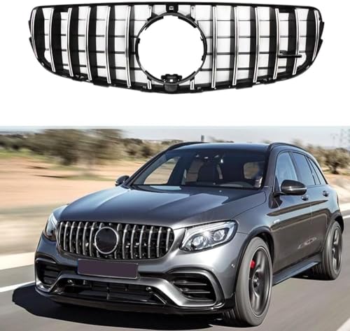 KLUEES Auto Front KüHlergrill,FüR MercedesBenz GLC W253 X253 C253 2016-2019 GT AMG,Auto StoßStangengitter Tuning ZubehöR FrontstoßStange Grilleinsatz Ersatz Schutz von KLUEES