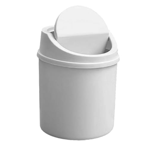 KLUFO Mini-Mülleimer mit Deckel | Platzsparender, einzigartiger, niedlicher Desktop-Mülleimer mit Deckel,Tragbarer Haushalts-Desktop-Abfallbehälter für Schlafzimmer, Wohnzimmer, Schlafsäle von KLUFO