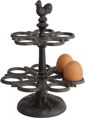 KLUFO Rustikaler Eierständer Gusseisen Eierständer Männliche Eierablage 12 Küche Frische Eier Organizer (Vintage), KLUFO-7640053001871 von KLUFO