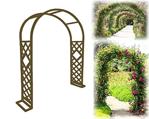 Rose Arch Metal Pergola Arbor Arch Spalier für Kletterpflanzen im Freien und Innenbereich, 140 x 230 cm/55 x 90,5 Zoll, 220 x 230 cm/86,5 x 90,5 Zoll, 300 x 230 cm/118 x 90,5 Zoll, Garten-to von KLUFO