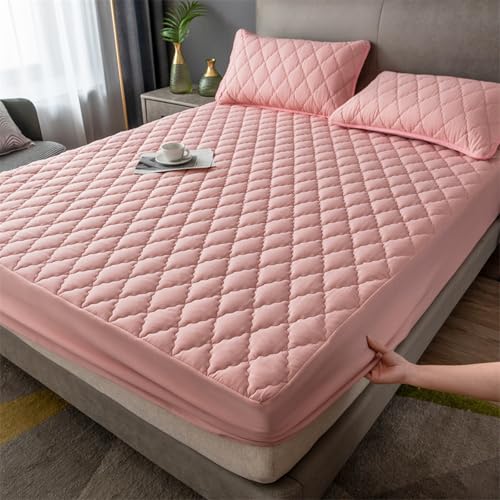 KLUOT Hautsympathisch Spannbettlaken 160 x 200 + 30 cm inkontinenz spannbettlaken Wasserdicht Weicher Verdickter Matratzenschoner Rutschfester bettspanntuch Topper-Overlays Spannbetttücher Rosa KLUOT Hautsympathisch Spannbettlaken 160 x 200 + 30 cm inkontinenz spannbettlaken Wasserdicht Weicher Verdickter Matratzenschoner Rutschfester bettspanntuch Topper-Overlays Spannbetttücher Rosa von KLUOT