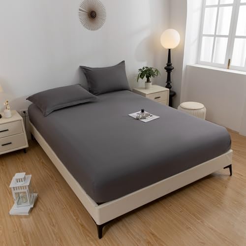 KLUOT Jersey Wasserdichtes Spannbettlaken 200 x 220 + 25 cm mit Kissenbezug weich warm Bettlaken für Matratze, Boxspringbett oder Topper - 5 bis 25 cm Matratzenhöhe von KLUOT