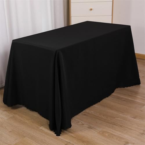KLUOT Tischdecke 200 x 300 cm Schwarz Knitterfreie abwaschbare Tischdecken für die Küche Knitterfreie Polyester-Tischtuch für Wohnzimmer,Outdoor,Restaurant von KLUOT