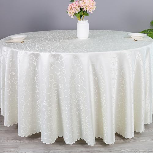 KLUOT Tischdecke 240 cm cremefarben Runde Polyester Abwaschbar Tischdeck FüR KüChe Essen Parteien KLUOT Tischdecke 240 cm cremefarben Runde Polyester Abwaschbar Tischdeck FüR KüChe Essen Parteien von KLUOT