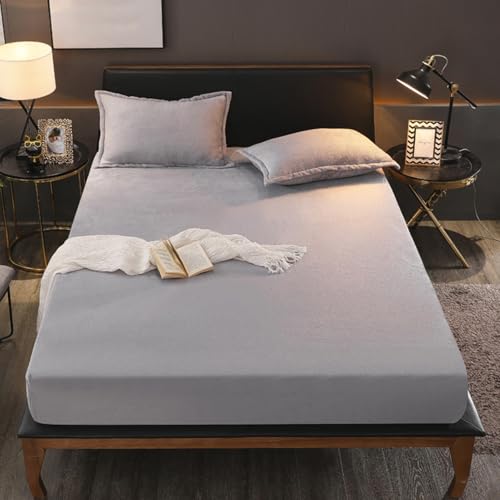 KLUOT Warme Spannbettlaken 150 x 200 + 25 cm Super Soft Winter pflegeleicht Bettlaken hautsympathisch Spannbetttuch für Matratze, Boxspringbett oder Topper - 5 bis 30 cm Matratzenhöhe von KLUOT