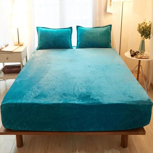 KLUOT Warme Spannbettlaken 150 x 200 + 25 cm Super Soft Winter pflegeleicht Bettlaken hautsympathisch Spannbetttuch für Matratze, Boxspringbett oder Topper - 5 bis 30 cm Matratzenhöhe von KLUOT