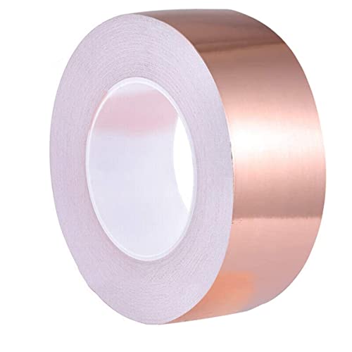 KLVN Copper Foil Tape Conductive Adhesive, for EMI Shielding, Electrical Repairs, Stained Glass, Paper Circuits, Grounding (Color : Foil Conductive, Size : 25M_8MM) von KLVN