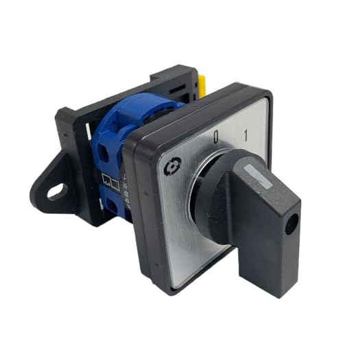 KLVN YMW26-20/1 DIN-montierter Drehknopf-Wahlschalter mit mehreren Positionen, 20 A, 1 Pol, 4 Anschlüsse, Steuerkreis, LW26-20 Umschalt-Nockenschalter(M-O-A DIN) von KLVN