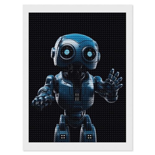 Diamond Painting Kits für Erwachsene Diamond Art Kit für Anfänger Blauer Roboter 5D DIY Full Round Diamond Art Craft Kits für Erwachsene für Home Wall Decor Diamond Painting Kits für Erwachsene Diamond Art Kit für Anfänger Blauer Roboter 5D DIY Full Round Diamond Art Craft Kits für Erwachsene für Home Wall Decor von KLWQR