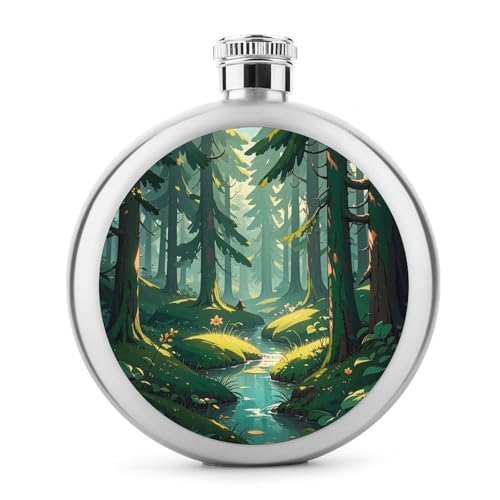 Enchanted Wilderness Fantasy on Dark Green Round Flask Portable Hip Flasks Stainless Steel 142.7 g Whisky Flask for Men Women Enchanted Wilderness Fantasy on Dark Green Round Flask Portable Hip Flasks Stainless Steel 142.7 g Whisky Flask for Men Women von KLWQR