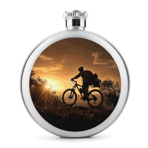 Mountainbike in the Evening Round Flask Portable Hip Flasks Stainless Steel 142.7 g Whisky Flask for Men Women Mountainbike in the Evening Round Flask Portable Hip Flasks Stainless Steel 142.7 g Whisky Flask for Men Women von KLWQR